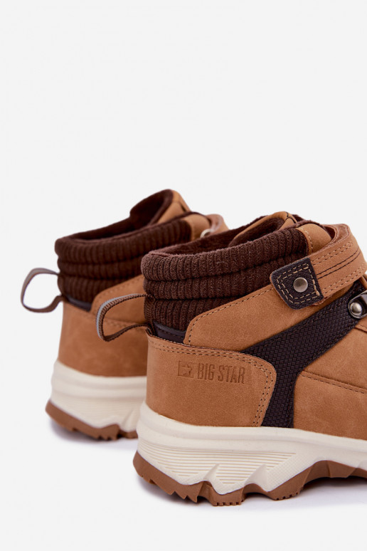 Pruunid sooja laste saapad Velcro'ga Big Star UU374005