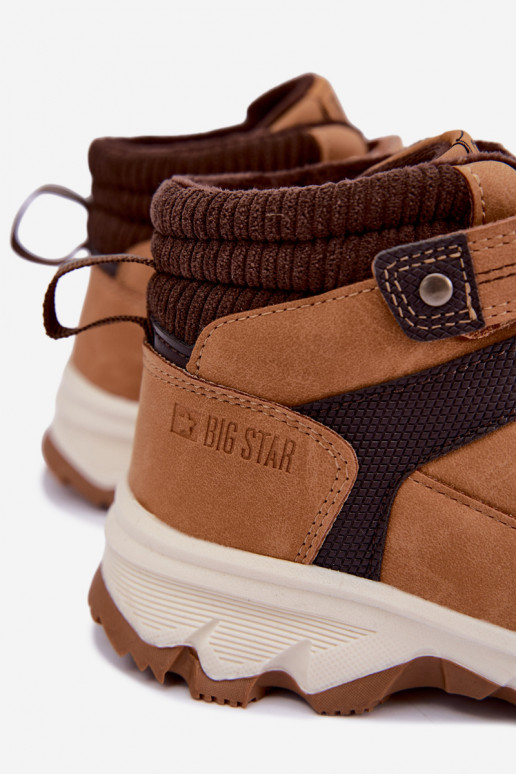 Pruunid sooja laste saapad Velcro'ga Big Star UU374005