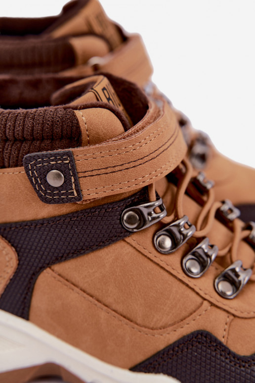 Pruunid sooja laste saapad Velcro'ga Big Star UU374005