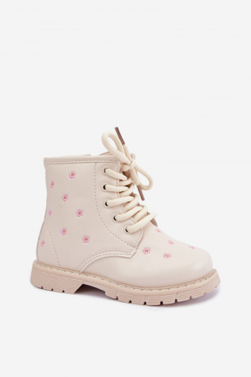 Soojad laste saapad lilledega, liivavärvi Selmora