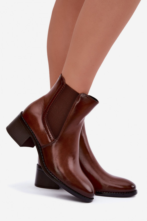 Stiilsed naiste ankle saapad pruuni värvi Dalmora