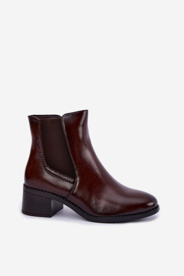 Stiilsed naiste ankle saapad tumepruuni värvi Dalmora