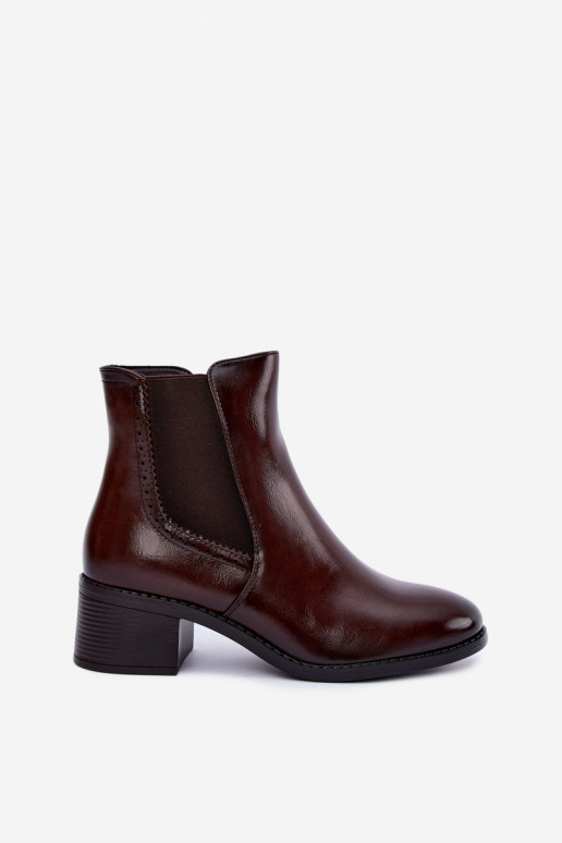 Stiilsed naiste ankle saapad tumepruuni värvi Dalmora