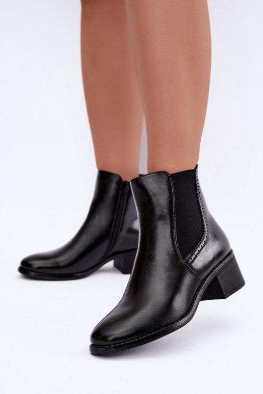 Stiilsed naiste ankle saapad musta värvi Dalmora