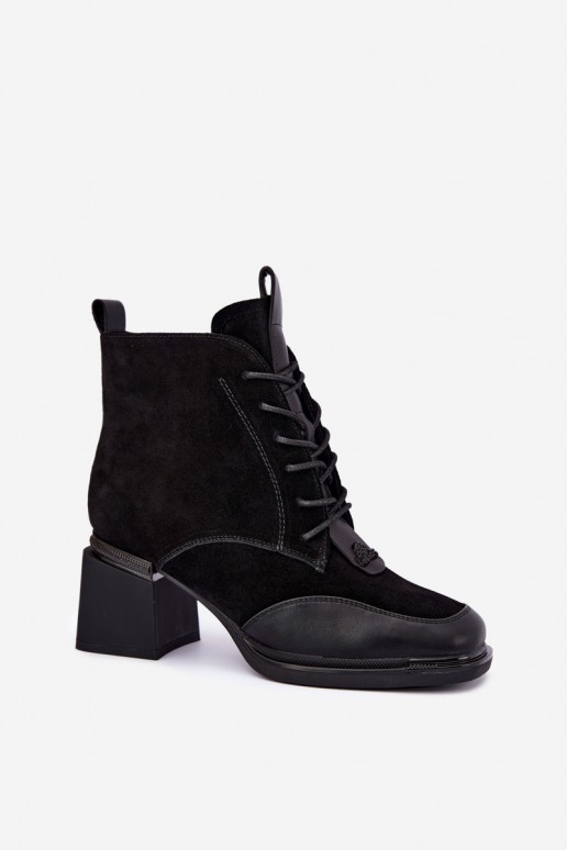 nööriga isoleeritud pahkluu saapad faux suede Artiker 59C0116 mustas