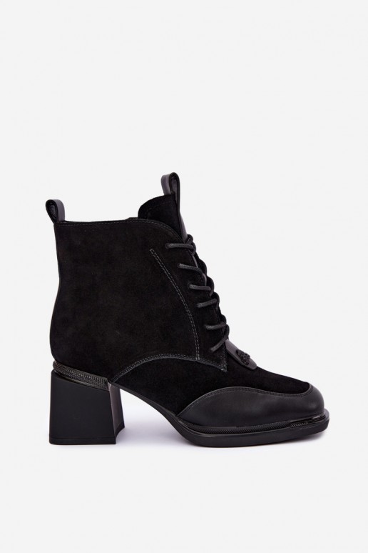 nööriga isoleeritud pahkluu saapad faux suede Artiker 59C0116 mustas