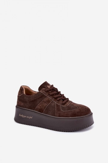 faux suede platvormiga spordijalatsid Lee Cooper LCJ-26-01-4644 šokolaadis