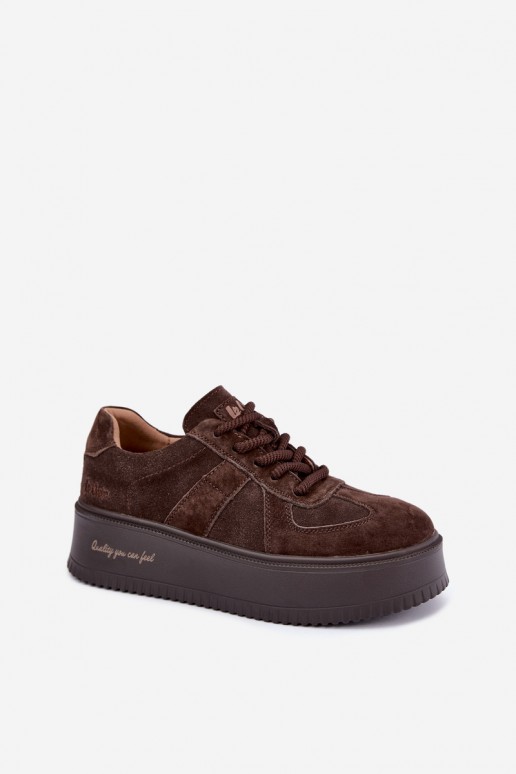 faux suede platvormiga spordijalatsid Lee Cooper LCJ-26-01-4644 šokolaadis