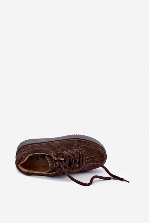 faux suede platvormiga spordijalatsid Lee Cooper LCJ-26-01-4644 šokolaadis