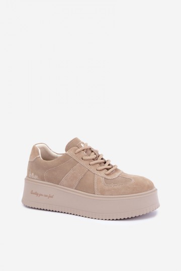 faux suede platvormiga spordijalatsid Lee Cooper LCJ-26-01-4643 beežis