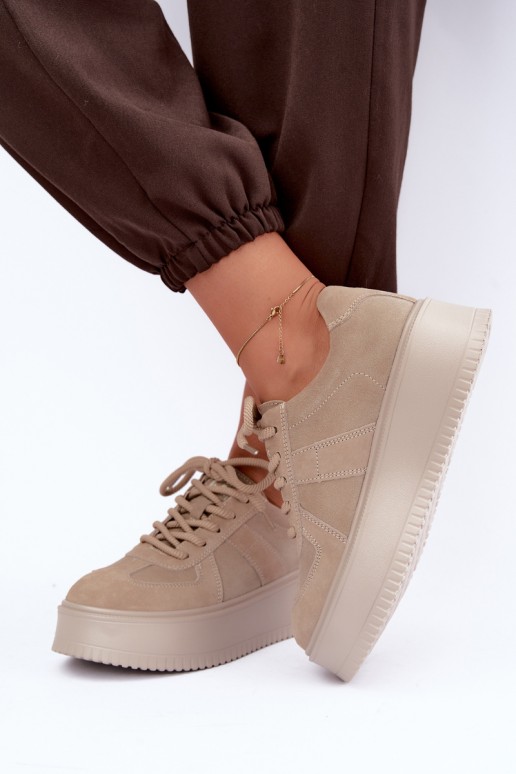 faux suede platvormiga spordijalatsid Lee Cooper LCJ-26-01-4643 beežis