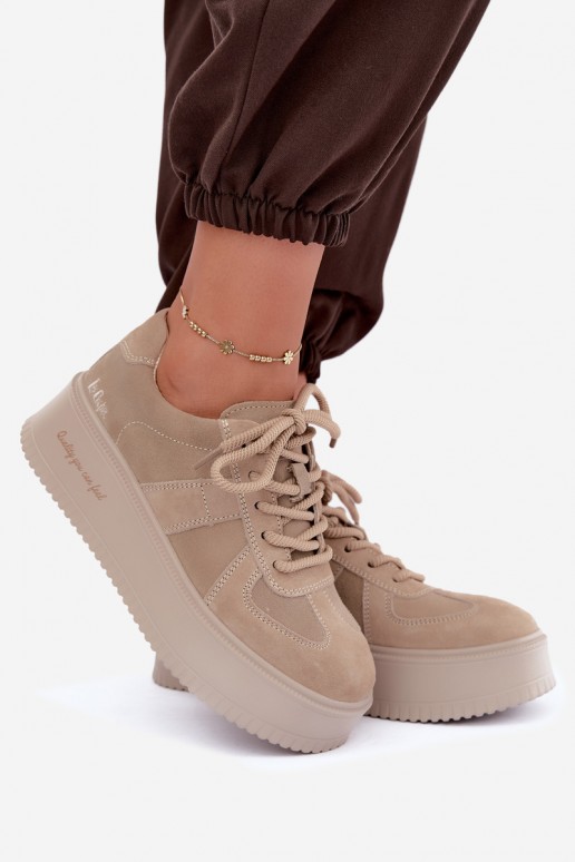 faux suede platvormiga spordijalatsid Lee Cooper LCJ-26-01-4643 beežis