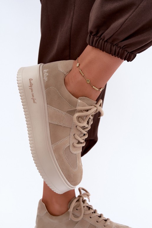 faux suede platvormiga spordijalatsid Lee Cooper LCJ-26-01-4643 beežis