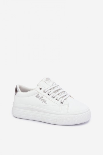 Sneakers tüüpi jalanõud Pealiste omad platvormiga Lee Cooper LCJ-26-44-4561 valget värvi