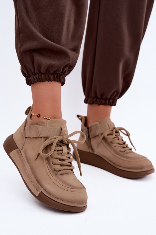 soojad ankle-kingad looduslikust nahast Lee Cooper LCJ-26-19-4603 khaki värv
