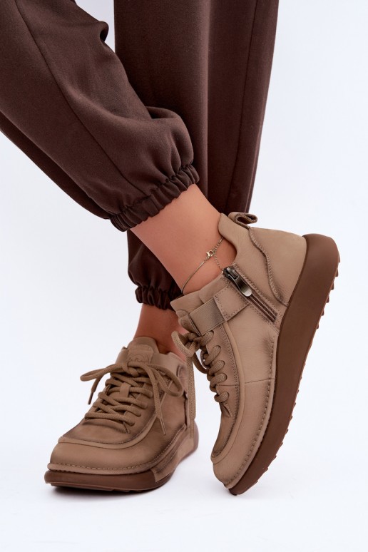 soojad ankle-kingad looduslikust nahast Lee Cooper LCJ-26-19-4603 khaki värv