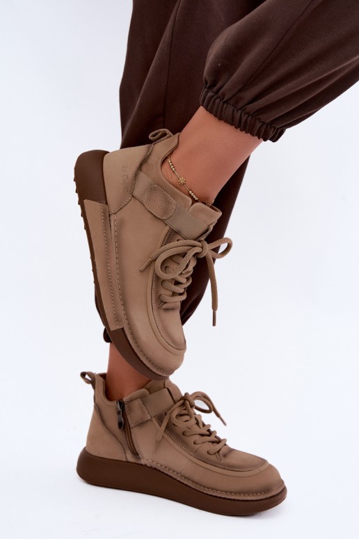 soojad ankle-kingad looduslikust nahast Lee Cooper LCJ-26-19-4603 khaki värv