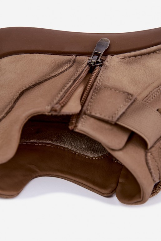 soojad ankle-kingad looduslikust nahast Lee Cooper LCJ-26-19-4603 khaki värv