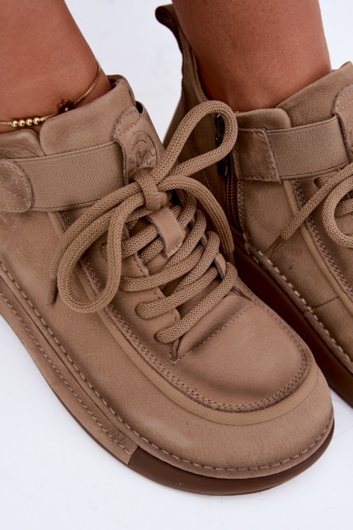 soojad ankle-kingad looduslikust nahast Lee Cooper LCJ-26-19-4603 khaki värv