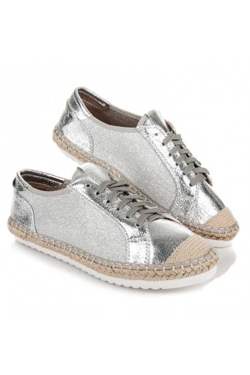 Kangast hallid ja hõbedased espadrillid HSYFA11S
