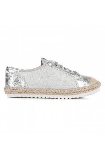 Kangast hallid ja hõbedased espadrillid HSYFA11S 2