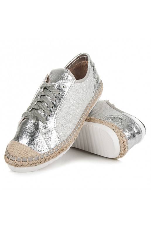Kangast hallid ja hõbedased espadrillid HSYFA11S