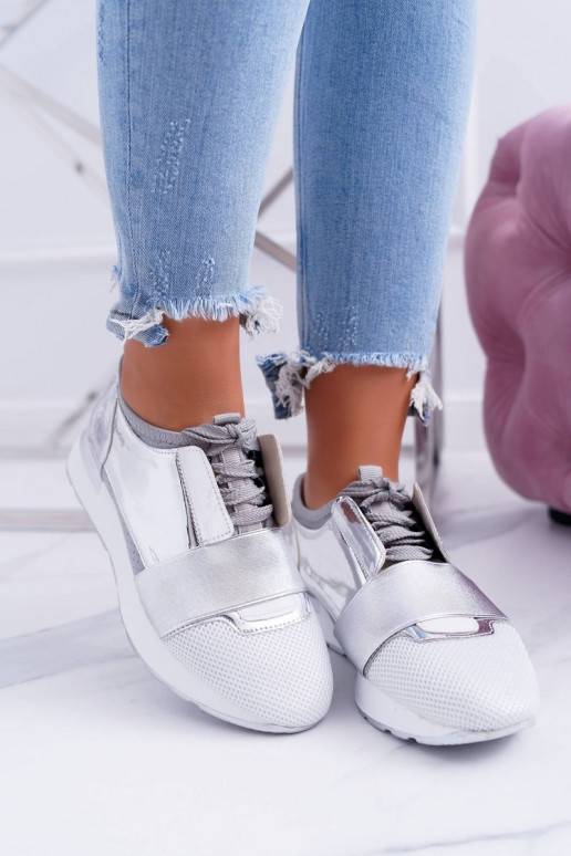 Lu Boo Hõbedat värvi Sportliku stiiliga jalanõud Madoni BAT_980-10 SILVER LU BOO - 1 Lu Boo Hõbedat värvi Sportliku stiiliga jalanõud Madoni BAT_980-10 SILVER LU BOO - 1