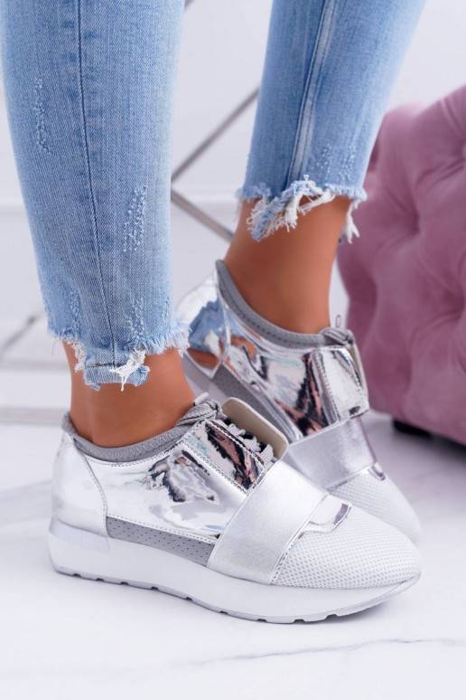 Lu Boo Hõbedat värvi Sportliku stiiliga jalanõud Madoni BAT_980-10 SILVER LU BOO - 2 Lu Boo Hõbedat värvi Sportliku stiiliga jalanõud Madoni BAT_980-10 SILVER LU BOO - 2