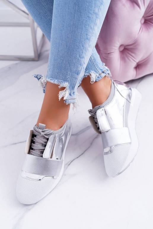 Lu Boo Hõbedat värvi Sportliku stiiliga jalanõud Madoni BAT_980-10 SILVER LU BOO - 3 Lu Boo Hõbedat värvi Sportliku stiiliga jalanõud Madoni BAT_980-10 SILVER LU BOO - 3