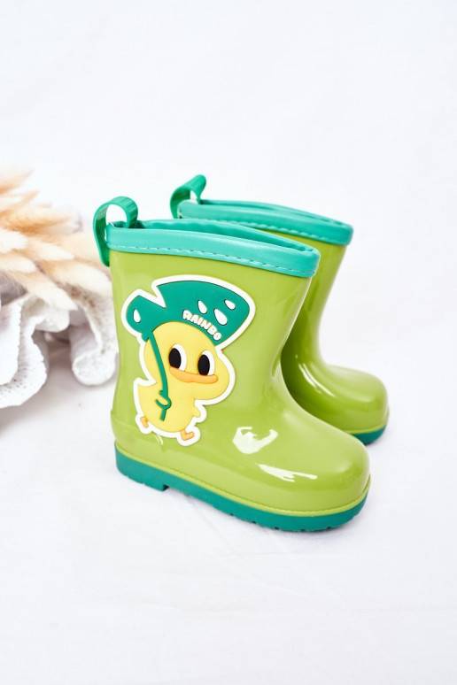 Laste jalanõud kummikud rohelist värvi