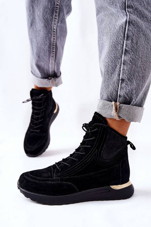 Seemisnakhsed sportliku stiiliga Sneakers tüüpi jalanõud mustad Chocci