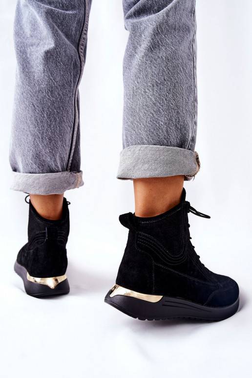 Seemisnakhsed sportliku stiiliga Sneakers tüüpi jalanõud mustad Chocci
