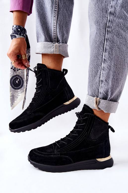 Seemisnakhsed sportliku stiiliga Sneakers tüüpi jalanõud mustad Chocci