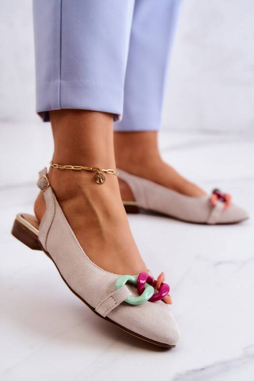 Seemisnahast baleriinad Shoes elevandiluu värvi