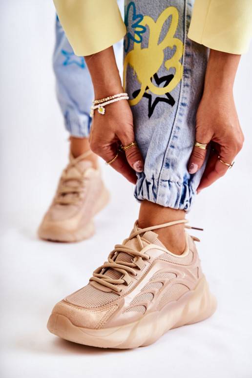 Moekad spordijalatsid Sneakers tüüpi jalanõud beeži värvi Sollero