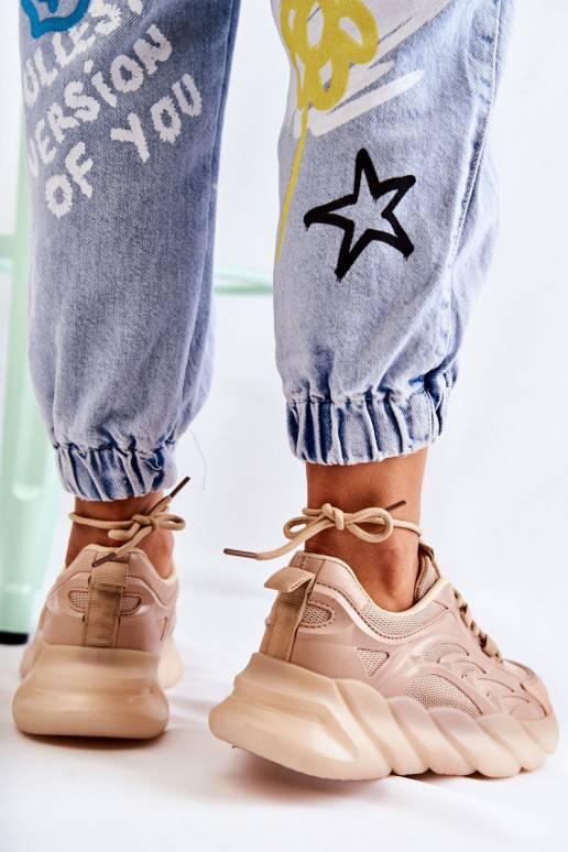 Moekad spordijalatsid Sneakers tüüpi jalanõud beeži värvi Sollero