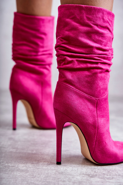 Laguna Naiste poolsaapad pika säärega saapad Tumeroosad värvi