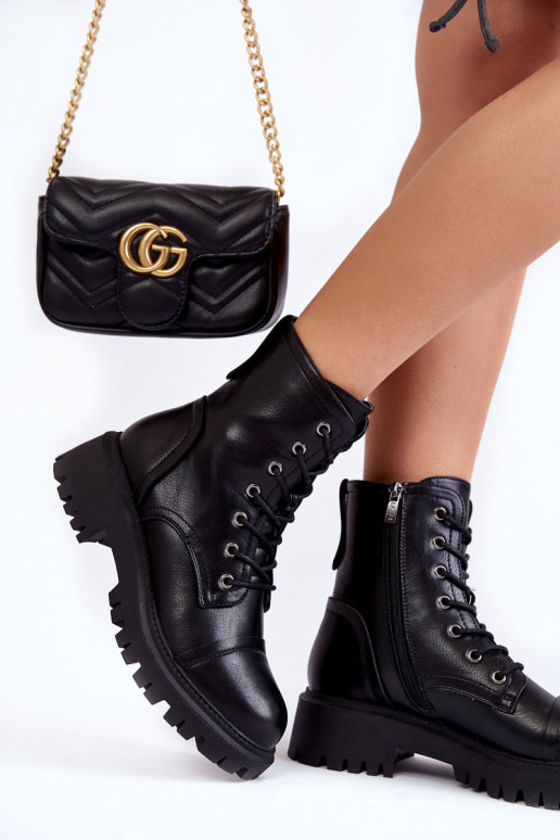 Voodriga Naiste nöörsaapad mustad Voodriga Naiste nöörsaapad mustad