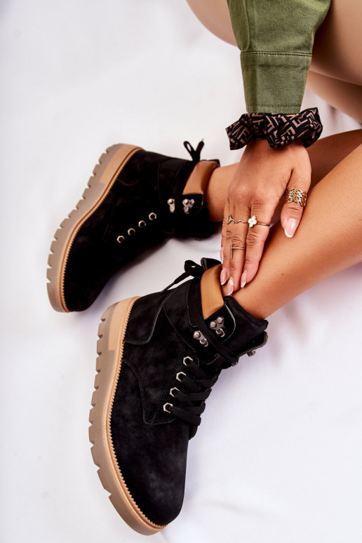 Naiste poolsaapad platvormiga mustad...