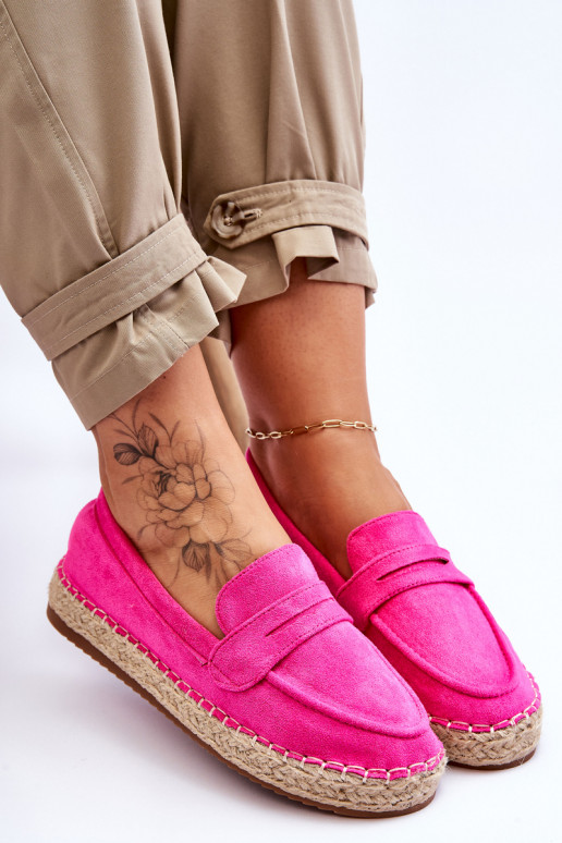 Seemisnahast espadrillid tumeroosad värvi Keyla
