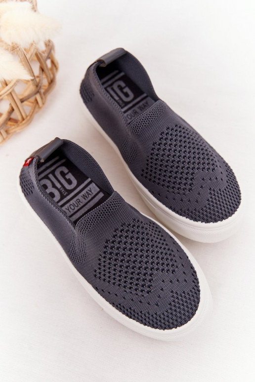 Laste jalanõud spordijalatsid Slip-On Big Star halli värvi