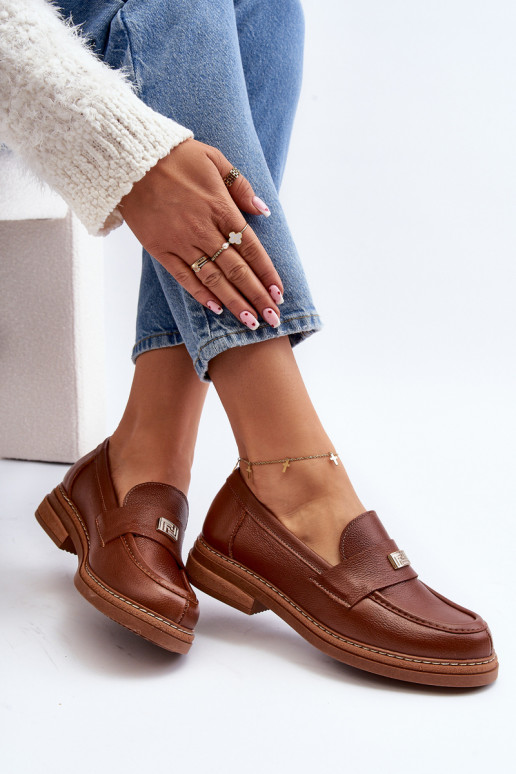 Naiste mokassiinid pruunid värvi Naiste mokassiinid pruunid värvi