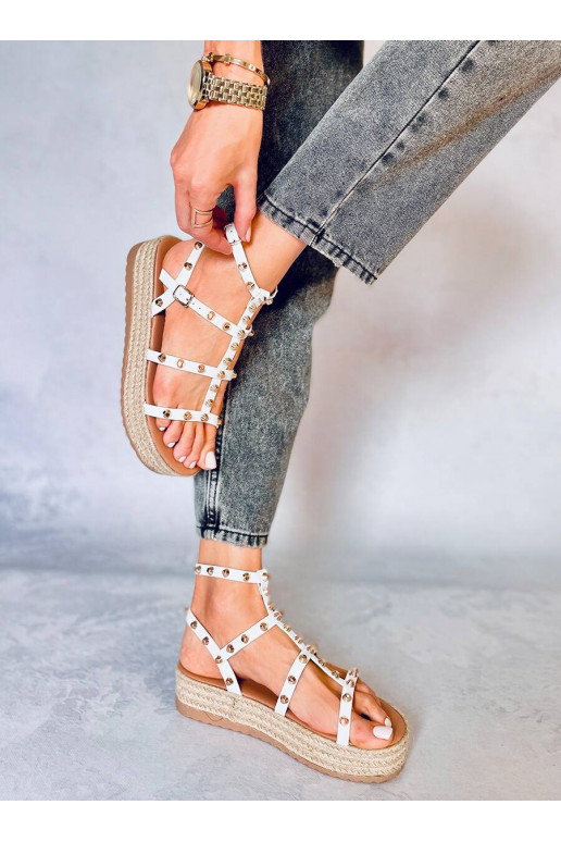 Sandaalid espadrillid neetidega ALIZE WHITE