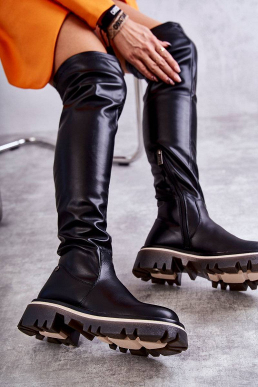 pika säärega saapad  GOE KK2N4024 mustad pika säärega saapad  GOE KK2N4024 mustad