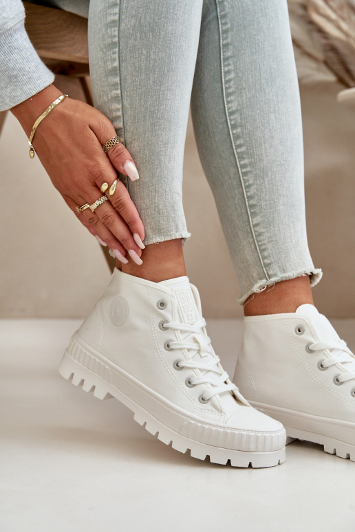 naiste saapad madala säärega Kuubiku jaoks Big Star OO274009 valget värvi