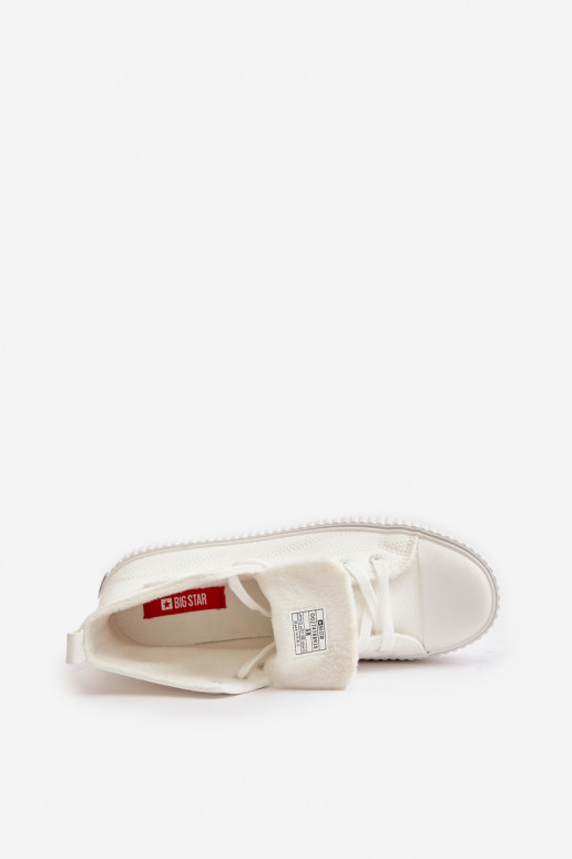 Pealiste omad voodriga vabaaja jalanõud eko-nahast Big Star OO274788 valget värvi Pealiste omad voodriga vabaaja jalanõud eko-nahast Big Star OO274788 valget värvi