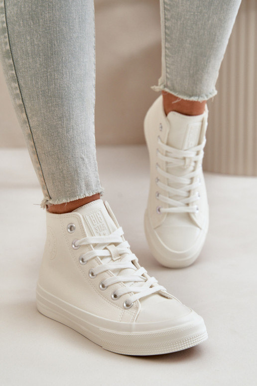 naiste saapad voodriga eko-nahast valget värvi Big Star OO274932