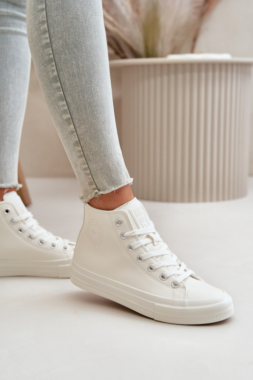 naiste saapad voodriga eko-nahast valget värvi Big Star OO274932