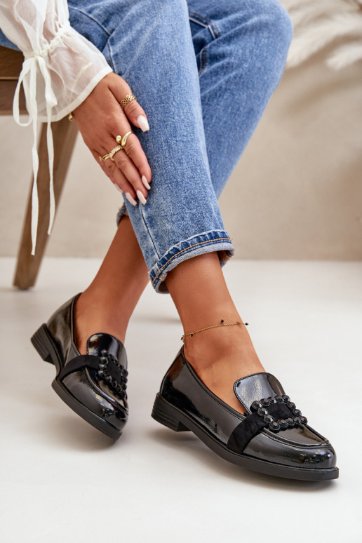 Lakitud mokassiinid Pealiste omad kaunistustega msuud Vinceza 58389 Lakitud mokassiinid Pealiste omad kaunistustega msuud Vinceza 58389