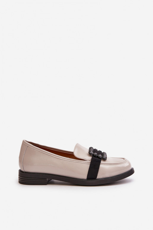 Lakitud mokassiinid Pealiste omad kaunistustega Halli värvi Vinceza 58389 Lakitud mokassiinid Pealiste omad kaunistustega Halli värvi Vinceza 58389